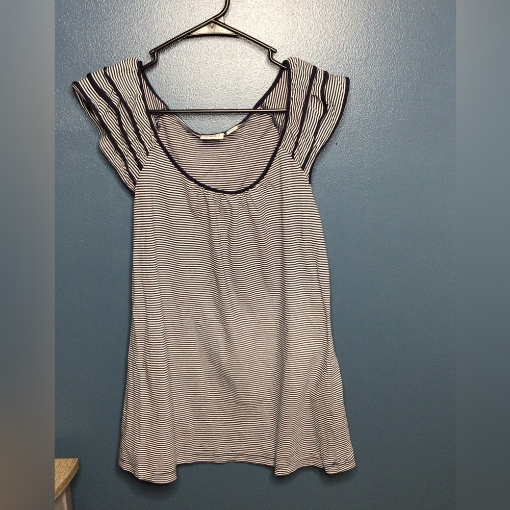 Navy & white Strip  sleeveless top Cato Large ( 0102) - Picture 2 of 4